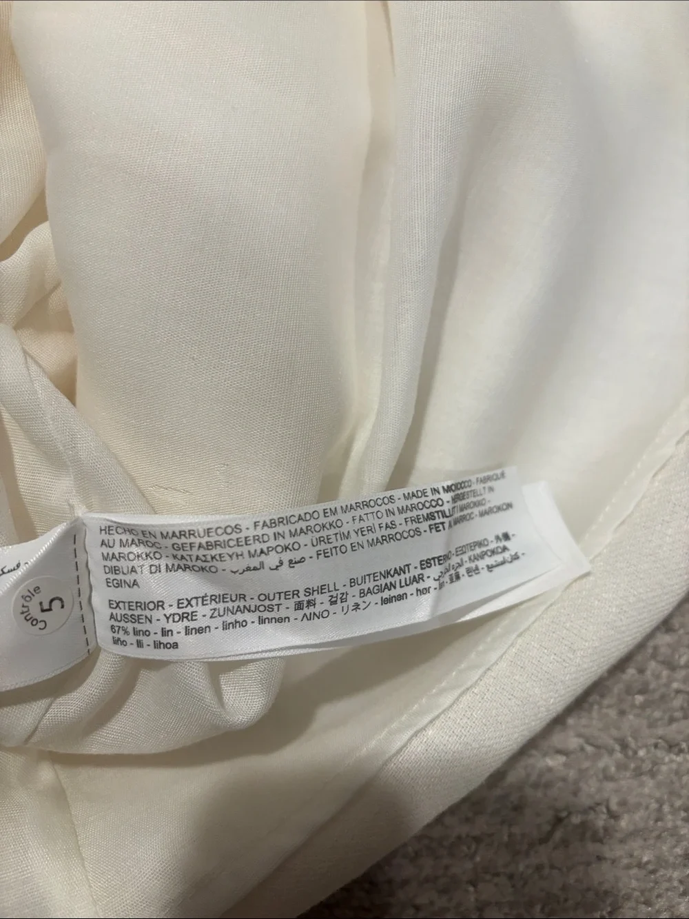 Massimo Dutti Cream Wrap Midi Skirt with Side Ring Detail size XL